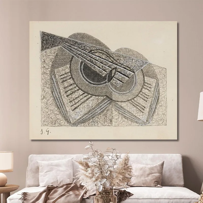 Nature Morte À La Guitare Et Un Livre De Musique Juan Gris