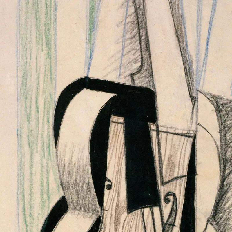 Geige Hängt An Einer Wand Juan Gris