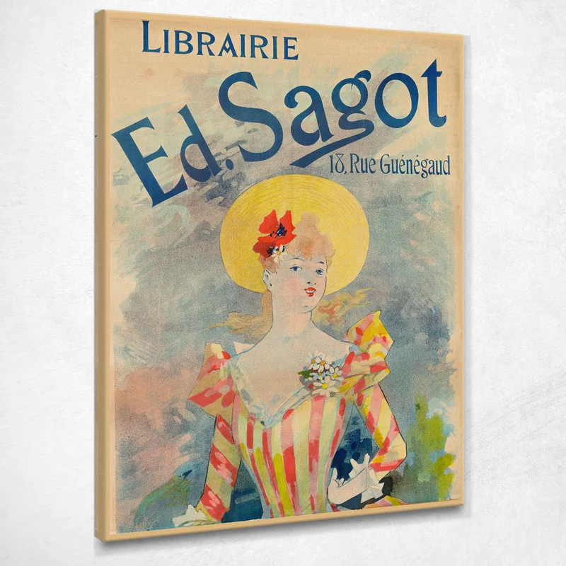 Libreria Ed Risposte Jules Chéret quadro stampa su tela