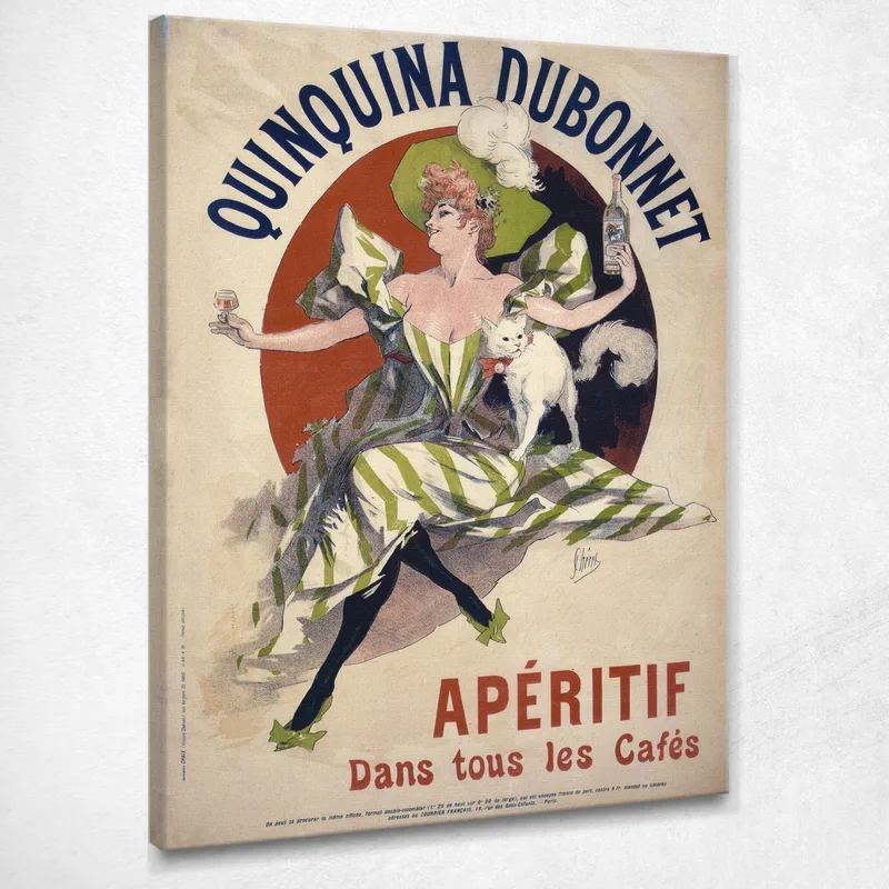 Aperitivo Quinquina Dubonnet In Tutti I Bar Jules Chéret quadro stampa su tela