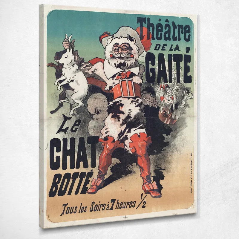 Teatro Gaité Il Gatto Con Gli Stivali. Jules Chéret quadro stampa su tela