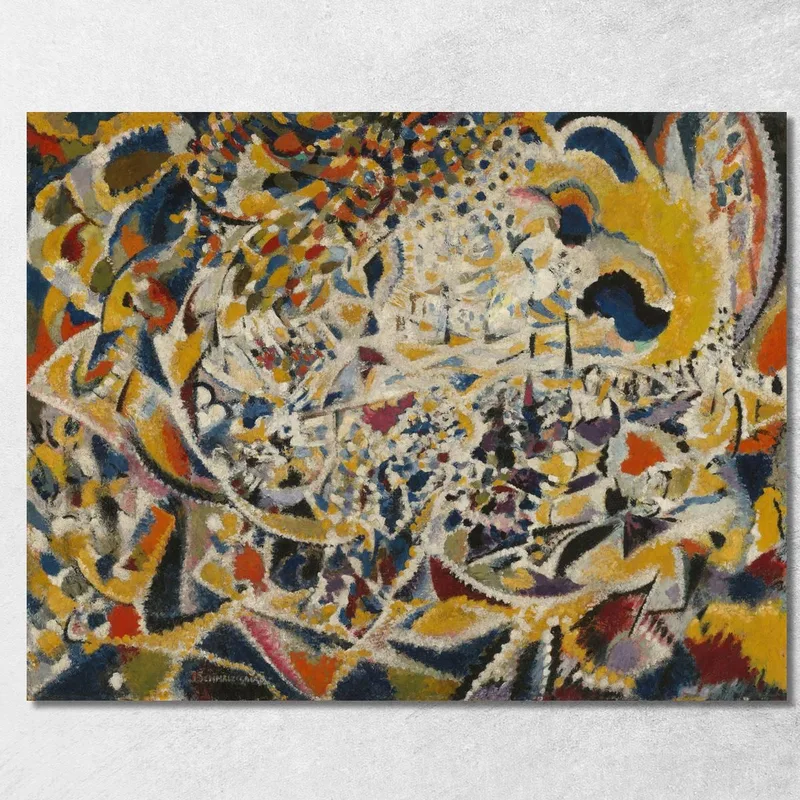 Rhythmus Der Lichtwellen Straße + Sonne + Menge Jules Schmalzigaug drucken auf leinwand