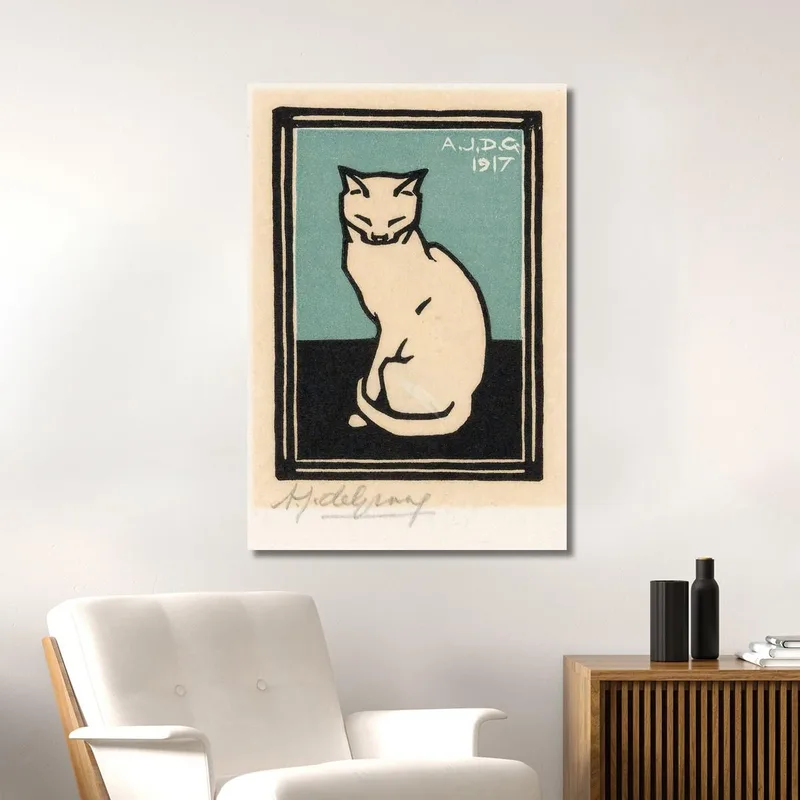 Sitting Cat With Closed Eyes Julie de Graag