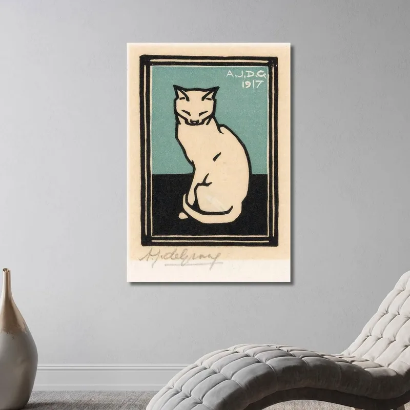 Sitting Cat With Closed Eyes Julie de Graag
