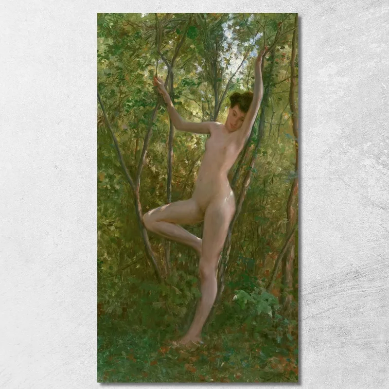 Una Ninfa Dei Boschi Julius Leblanc Stewart quadro stampa su tela