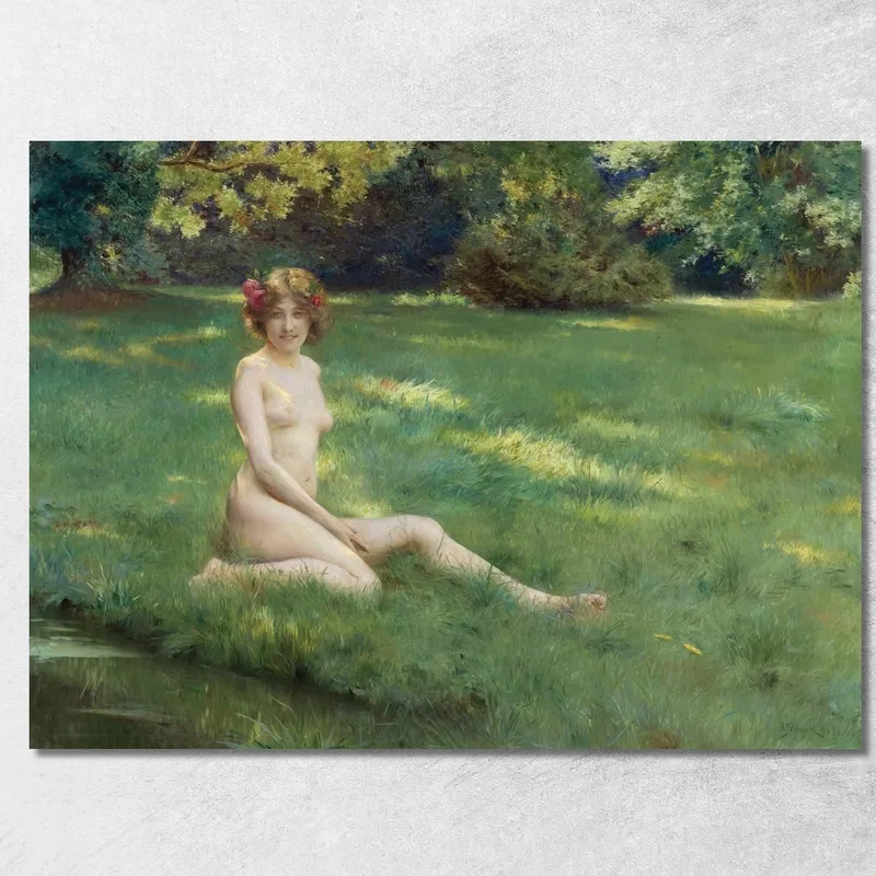 Ein Akt Auf Dem Rasen Julius Leblanc Stewart drucken auf leinwand