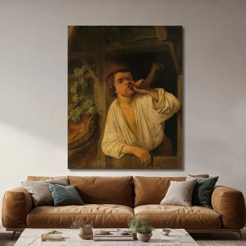 Un Panadero Tocando Su Cuerno​ Adriaen van Ostade