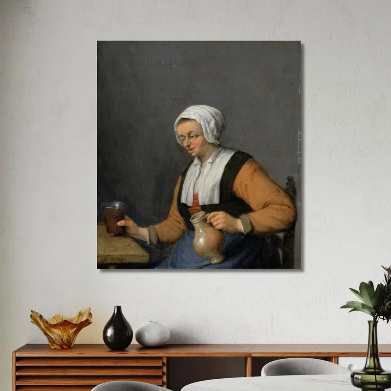 Una Donna Con Una Brocca Di Birra Adriaen van Ostade