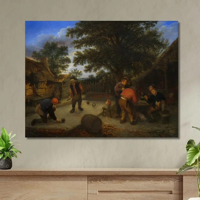 Giocatori Di Palla Nel Giardino Della Locanda Adriaen van Ostade