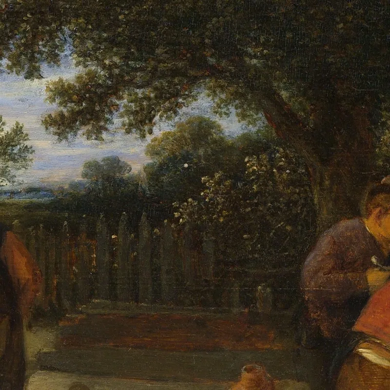 Giocatori Di Palla Nel Giardino Della Locanda Adriaen van Ostade