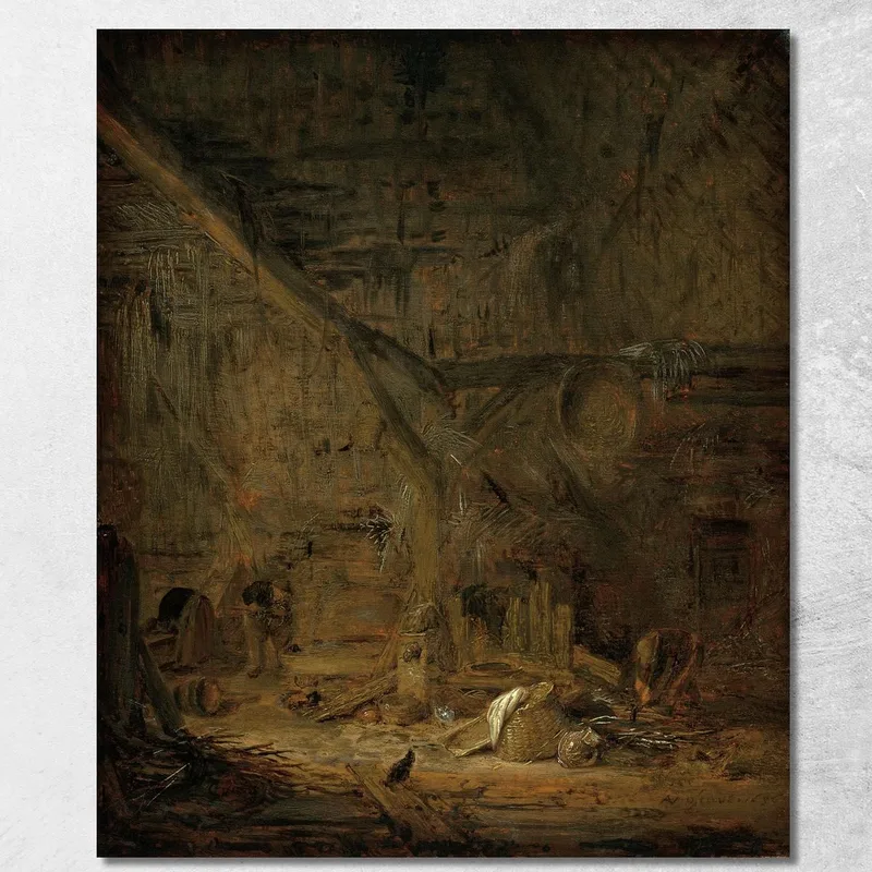Interno Di Un Granaio Adriaen van Ostade quadro stampa su tela