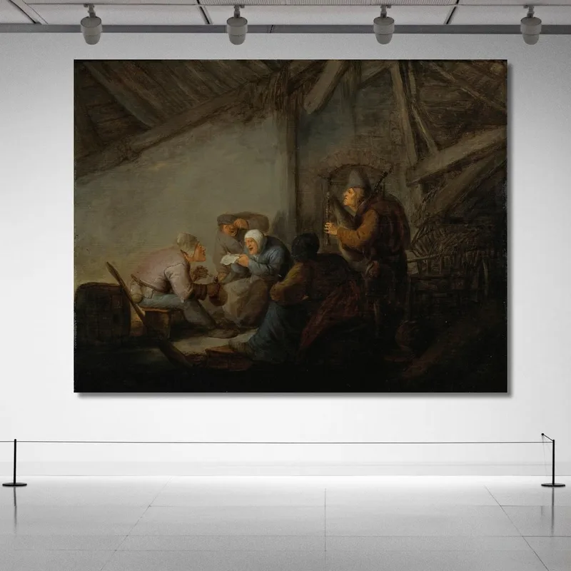 Peasants In A Tavern Possibly A Depiction Of The Sense Of Hearing Adriaen van Ostade