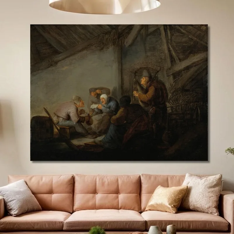 Peasants In A Tavern Possibly A Depiction Of The Sense Of Hearing Adriaen van Ostade