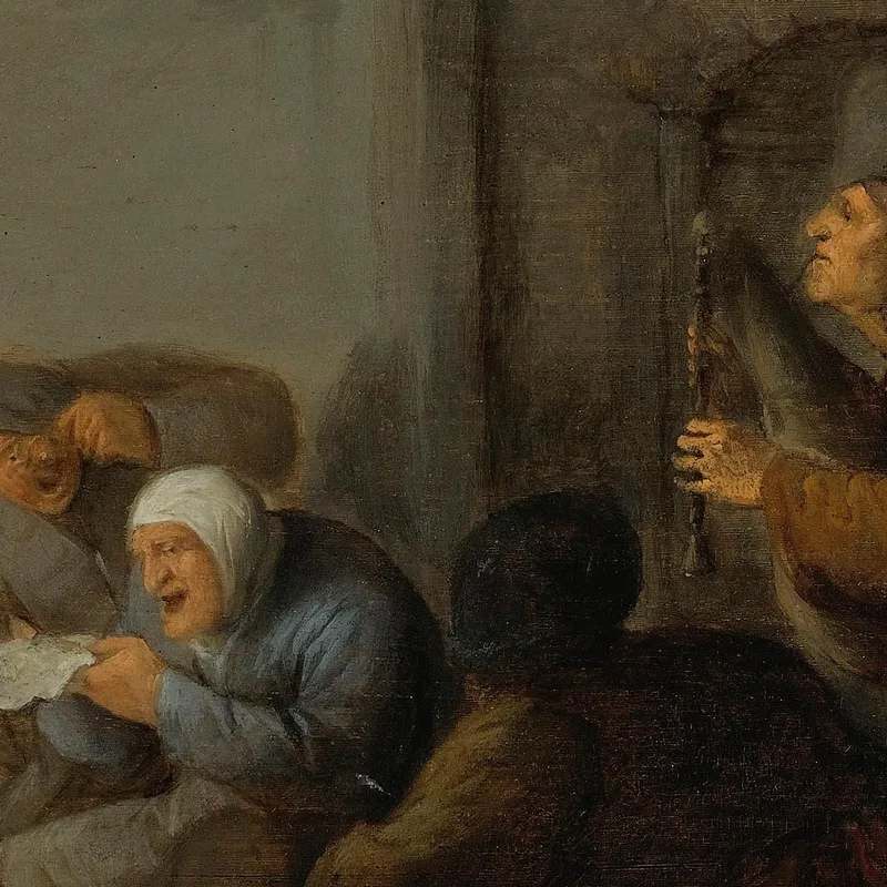 Peasants In A Tavern Possibly A Depiction Of The Sense Of Hearing Adriaen van Ostade