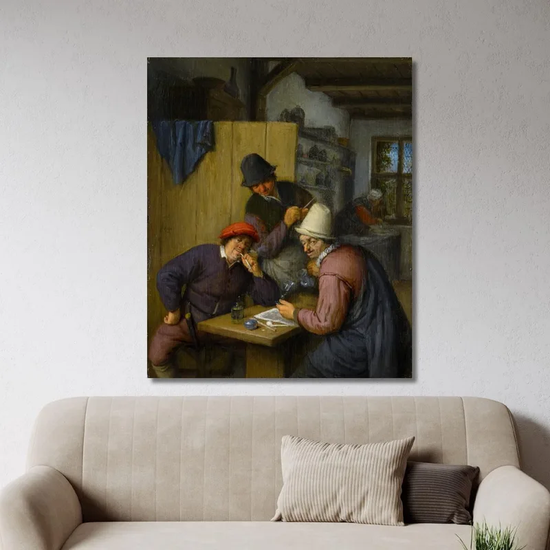 Tre Contadini Che Bevono E Fumano In Una Taverna Adriaen van Ostade