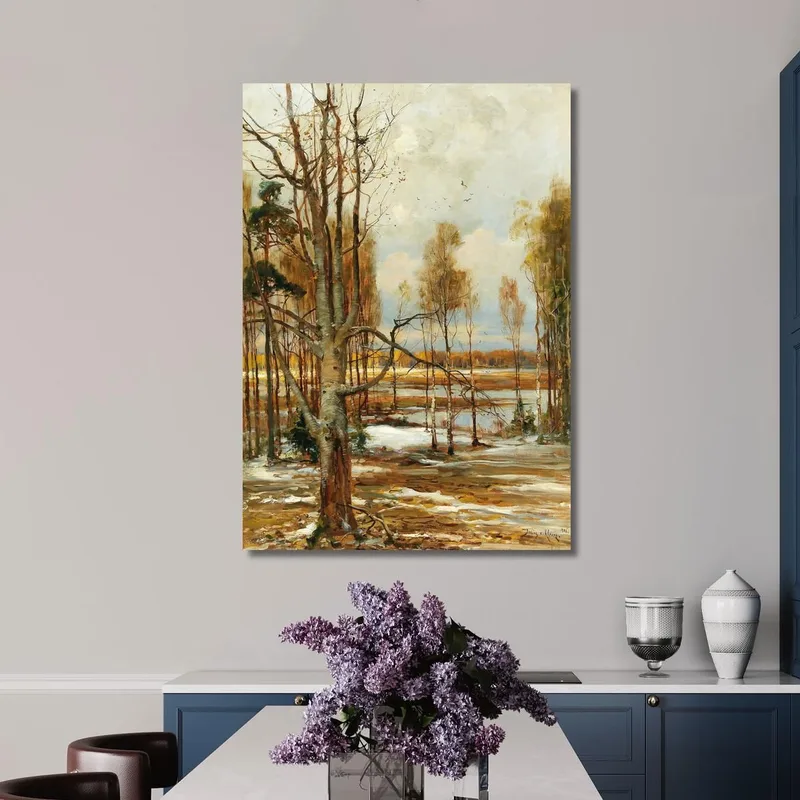 An Early Spring Landscape With A Beech Tree In The Foreground Julius Sergius Klever