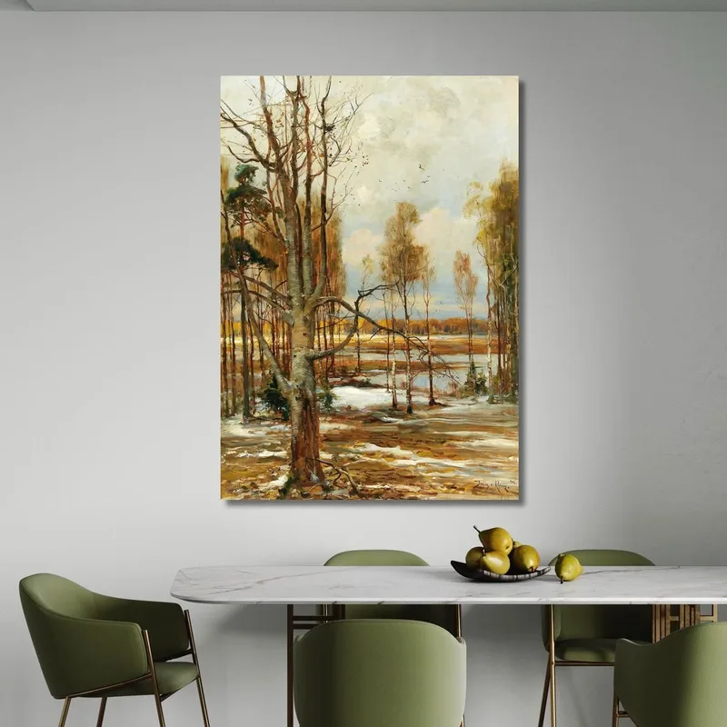 An Early Spring Landscape With A Beech Tree In The Foreground Julius Sergius Klever