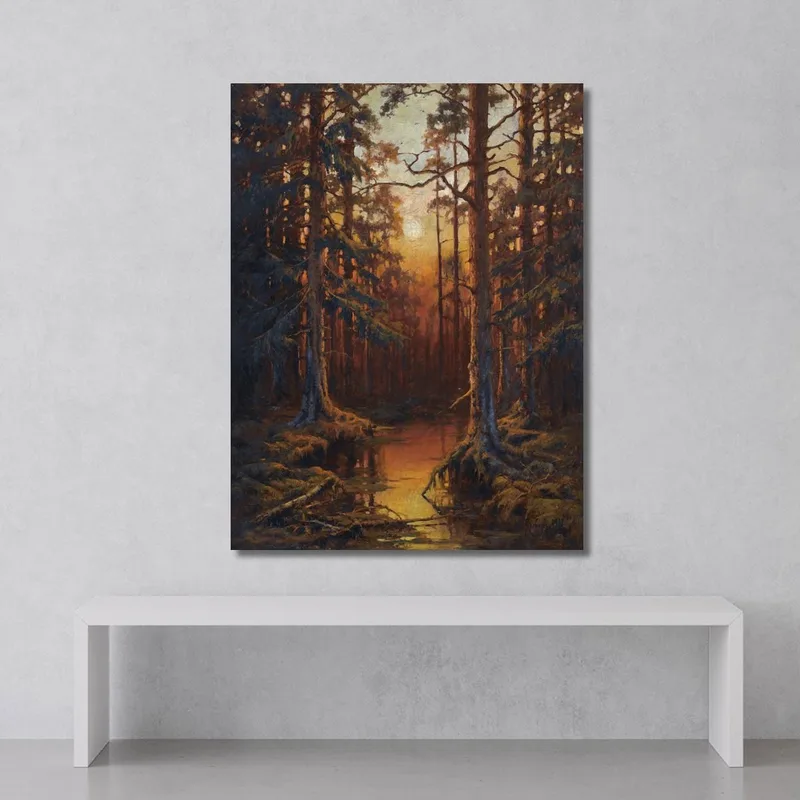 Tramonto Nella Foresta Julius Sergius Klever