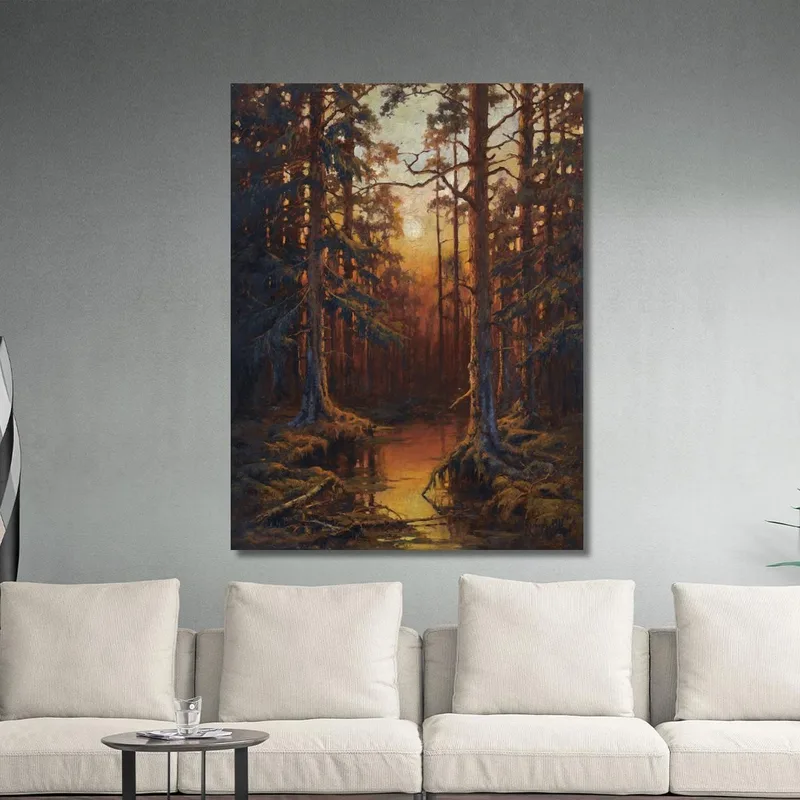Tramonto Nella Foresta Julius Sergius Klever