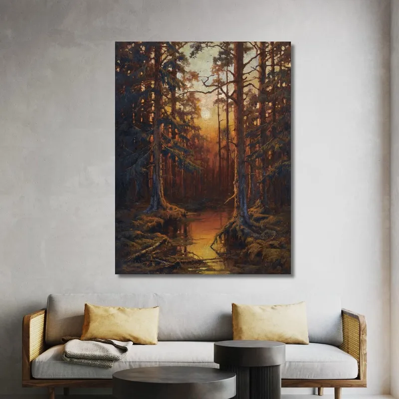 Tramonto Nella Foresta Julius Sergius Klever