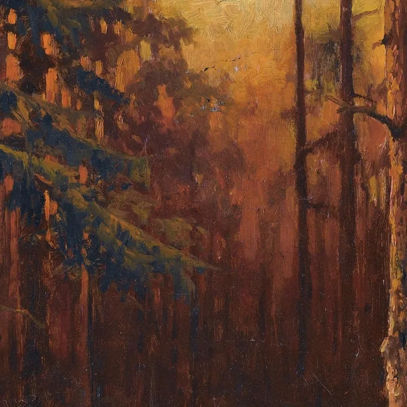 Tramonto Nella Foresta Julius Sergius Klever