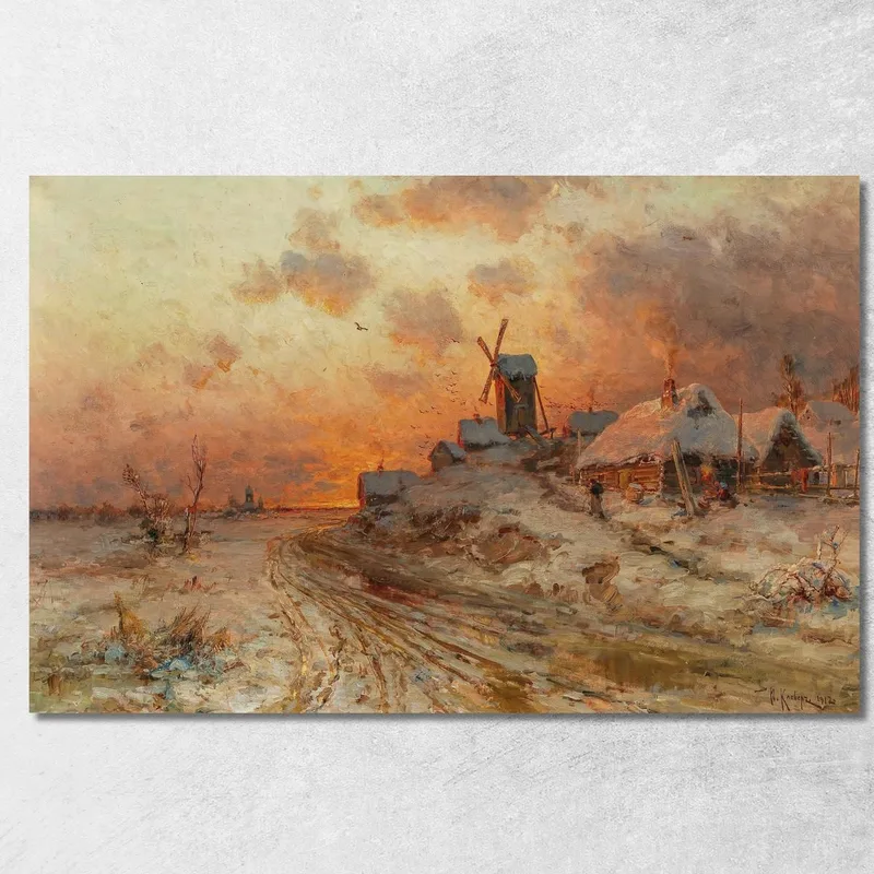Ritorno A Casa Al Tramonto Julius Sergius Klever quadro stampa su tela
