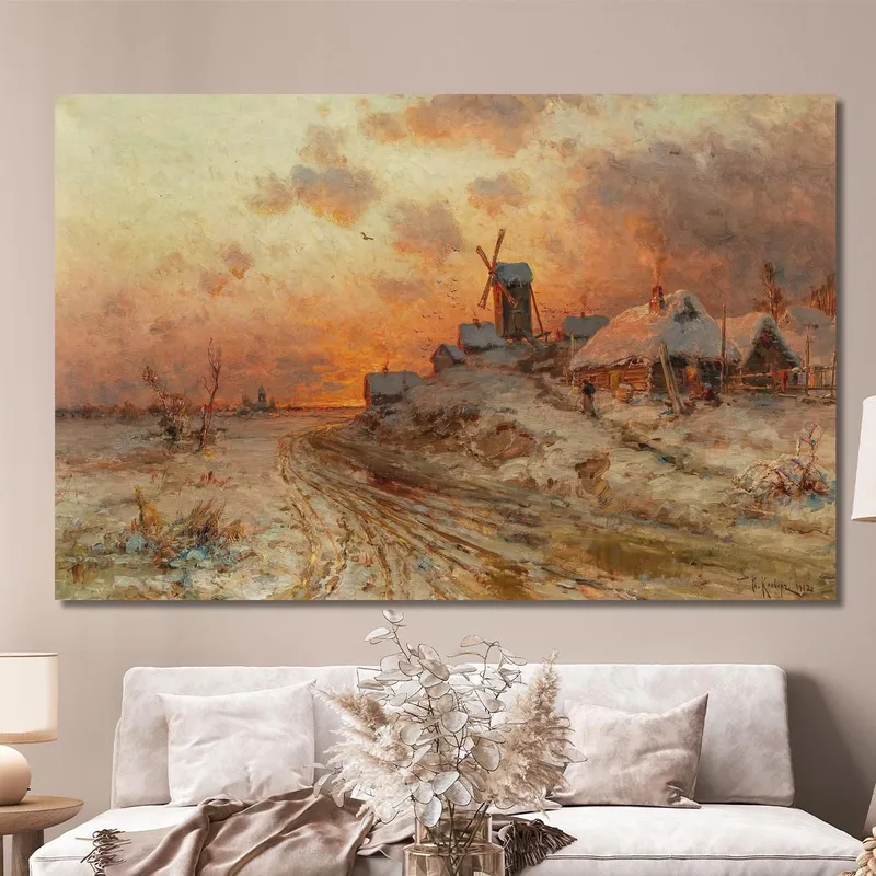 Retour À La Maison Au Coucher Du Soleil Julius Sergius Klever