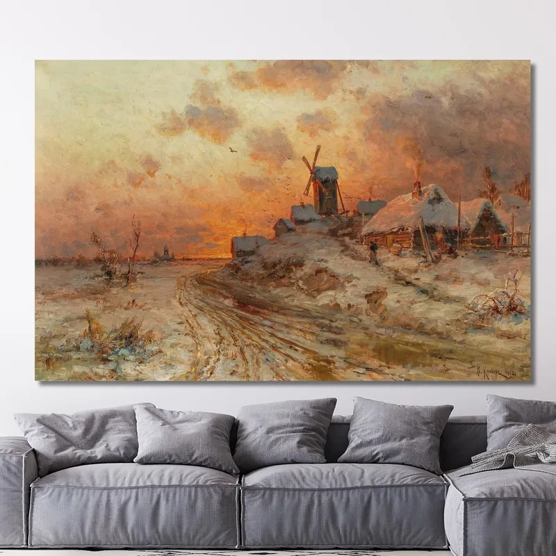 Retour À La Maison Au Coucher Du Soleil Julius Sergius Klever