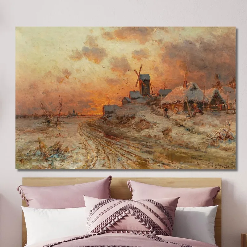 Retour À La Maison Au Coucher Du Soleil Julius Sergius Klever