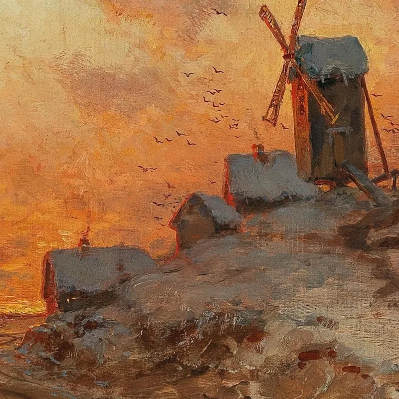 Retour À La Maison Au Coucher Du Soleil Julius Sergius Klever
