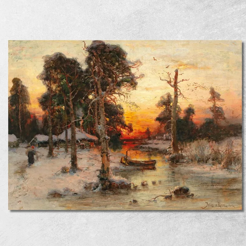 Ritorno A Casa Al Tramonto Julius Sergius Klever quadro stampa su tela