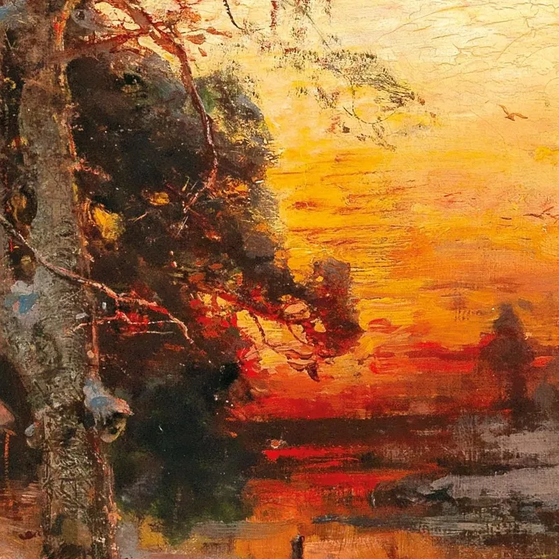 Retour À La Maison Au Coucher Du Soleil Julius Sergius Klever