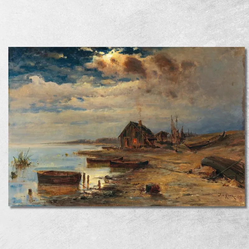 Scena Al Crepuscolo Sulla Costa Baltica Julius Sergius Klever quadro stampa su tela