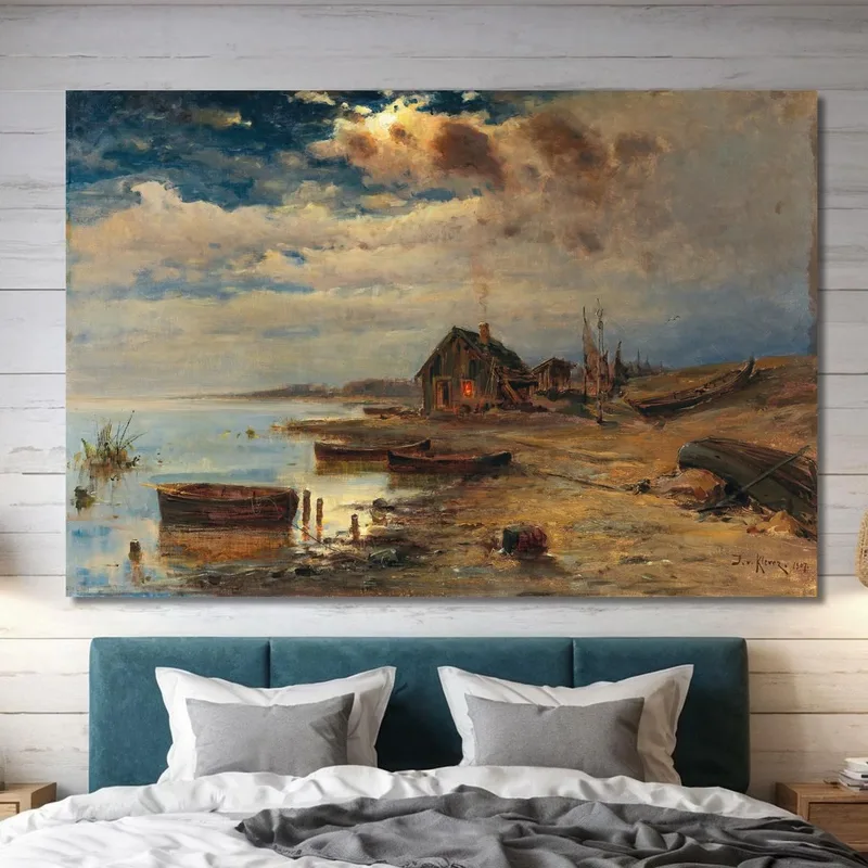 Escena Al Anochecer En La Costa Báltica Julius Sergius Klever