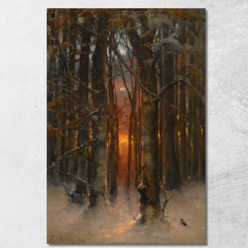 Tramonto Tra Gli Alberi Julius Sergius Klever quadro stampa su tela