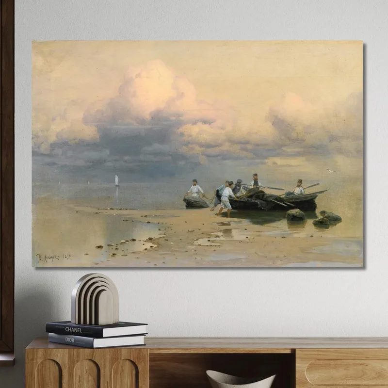 Le Retour Des Pêcheurs Julius Sergius Klever