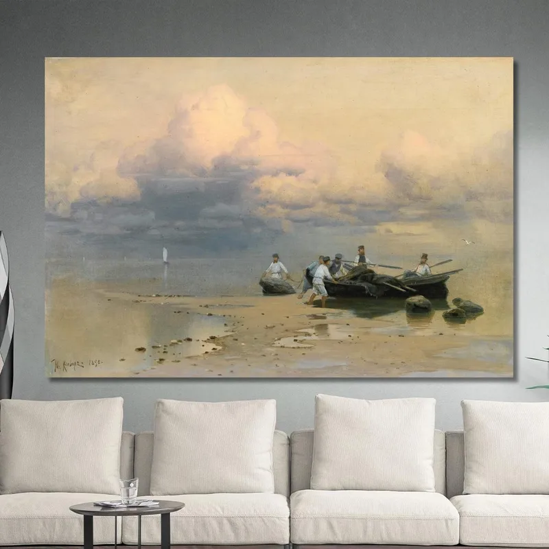 Le Retour Des Pêcheurs Julius Sergius Klever