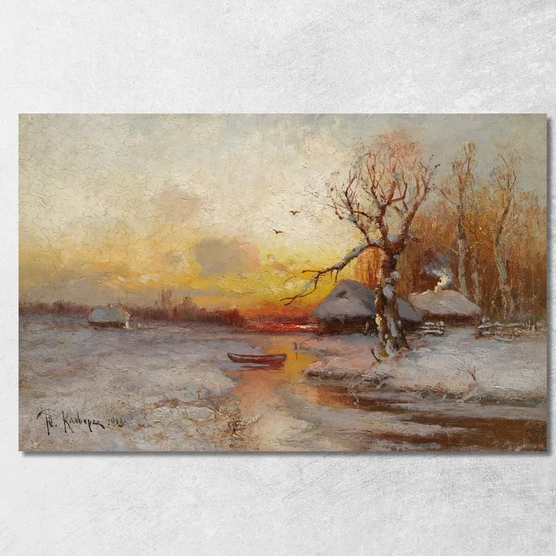 Tramonto Invernale Julius Sergius Klever quadro stampa su tela