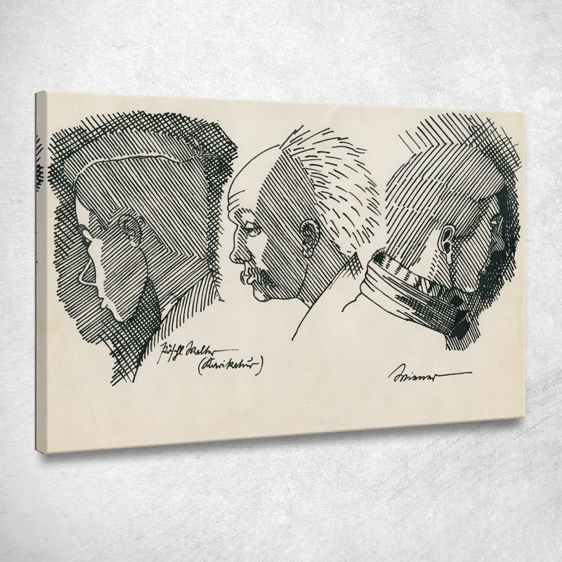3 Ritratti Karl Wiener quadro stampa su tela