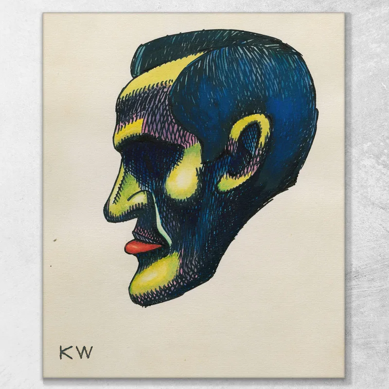 Head Study From Profile 10 Sheets Graz Iv Karl Wiener