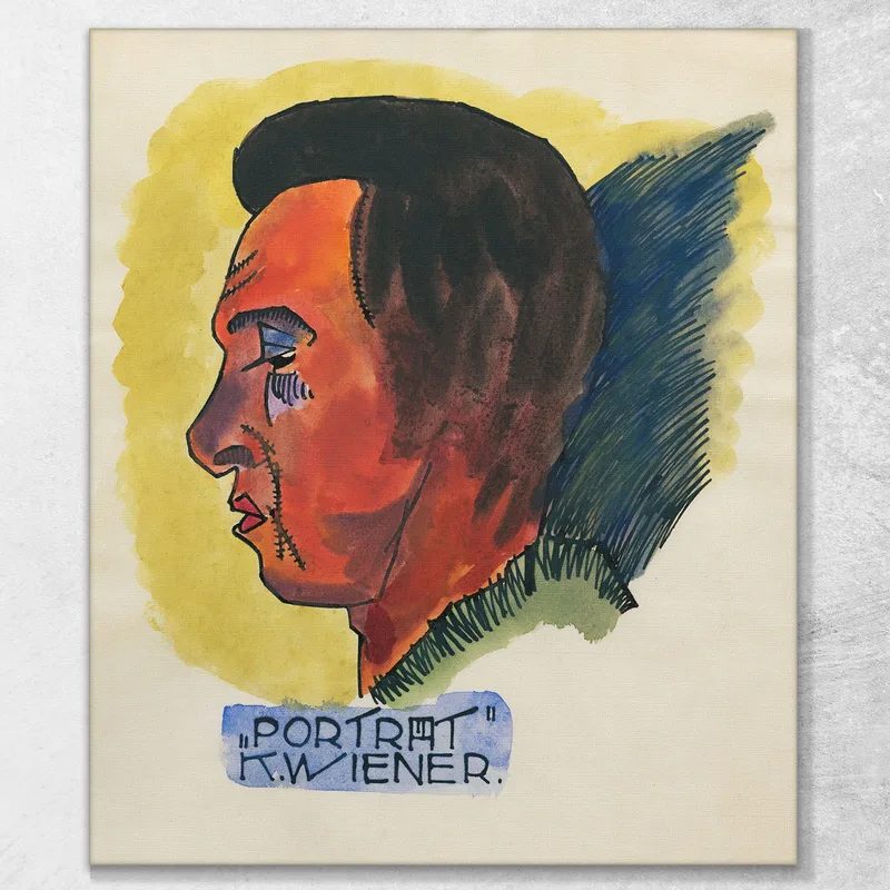Head Study From Profile 10 Sheets Graz X Karl Wiener