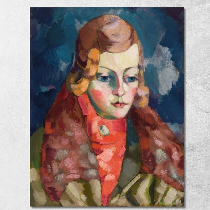 Retrato De Mujer 2 Konrad Mägi cuadro en lienzo