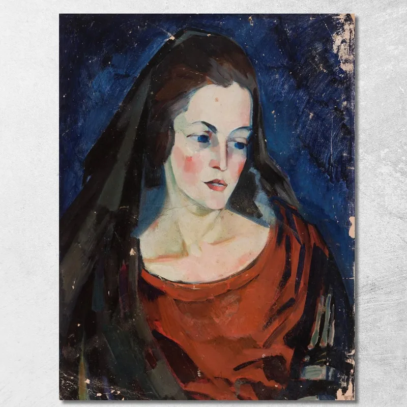 Retrato De Mujer Konrad Mägi cuadro en lienzo