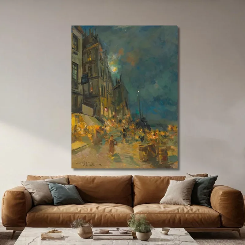 Quai De Marseille De Nuit Konstantin Alexeevich Korovin
