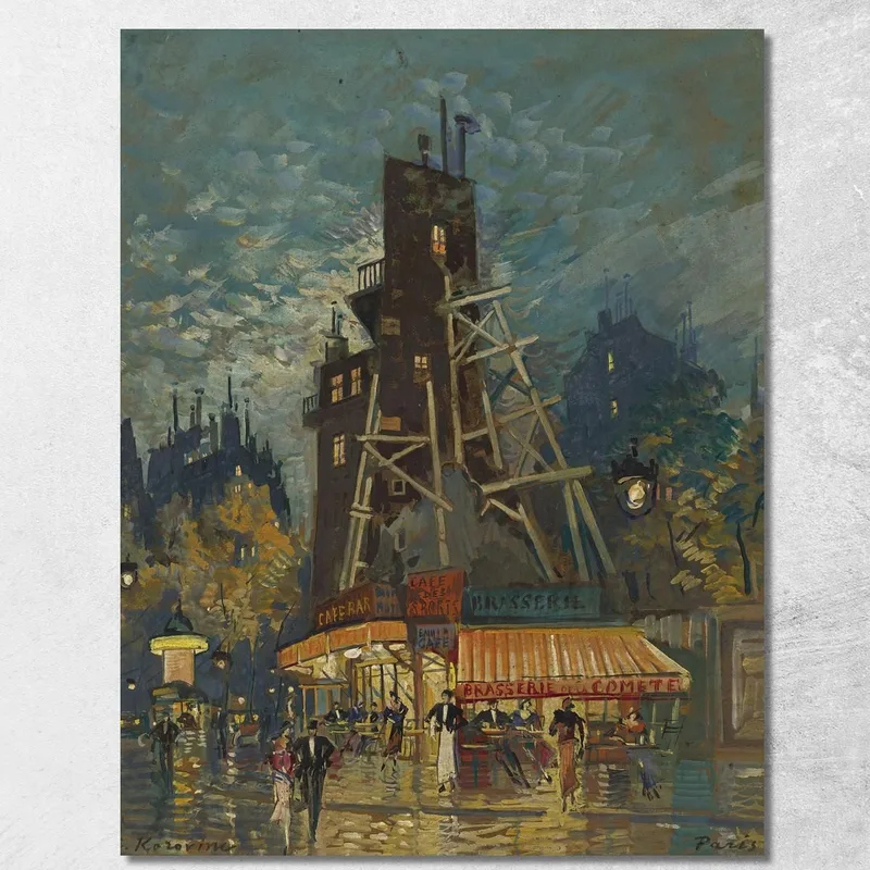 Boulevard Parigino Konstantin Alexeevich Korovin quadro stampa su tela