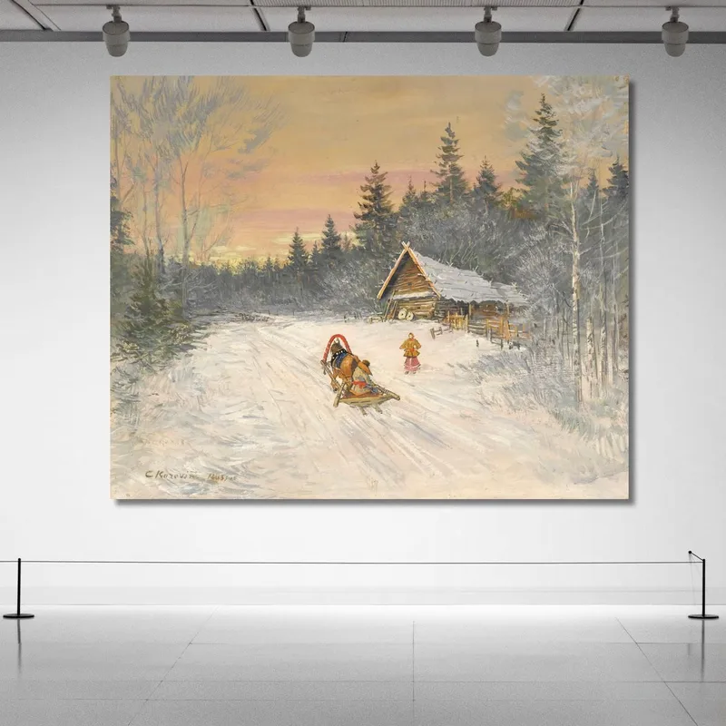Pueblo Ruso Bajo La Nieve Konstantin Alexeevich Korovin