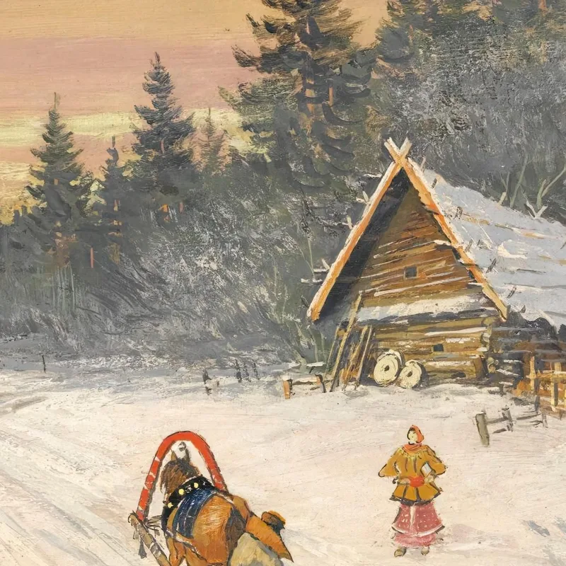 Pueblo Ruso Bajo La Nieve Konstantin Alexeevich Korovin