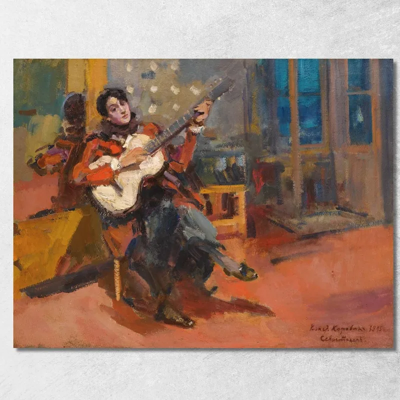 Le Joueur De Guitare Konstantin Alexeevich Korovin tableau impression sur toile