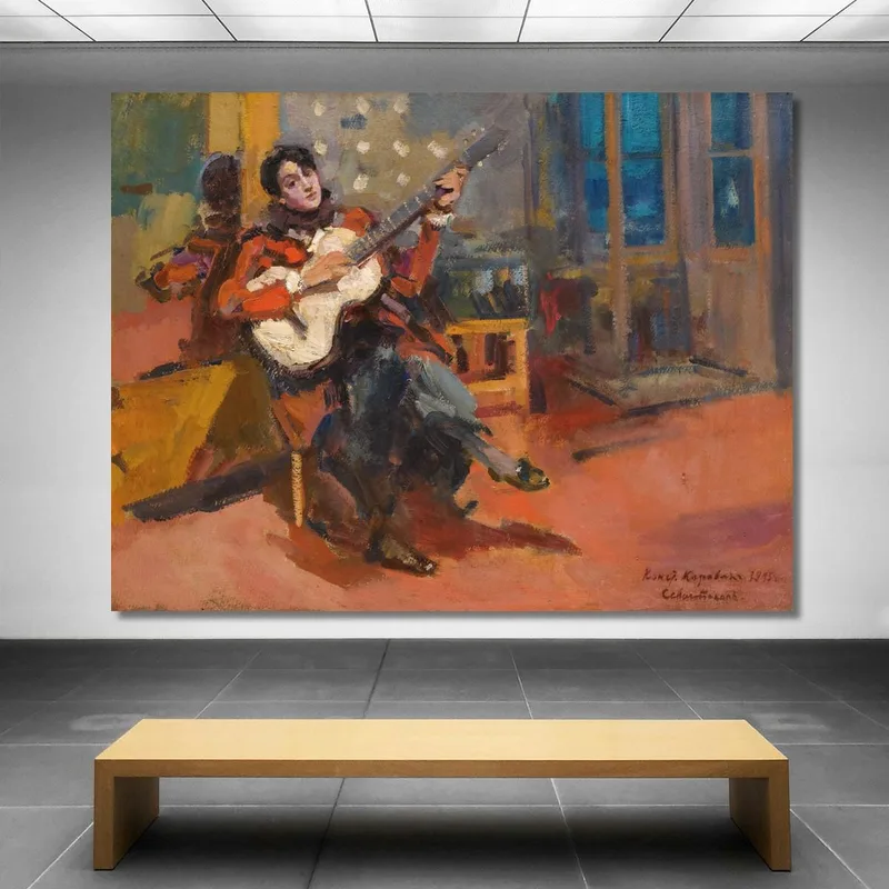 Der Gitarrenspieler Konstantin Alexeevich Korovin