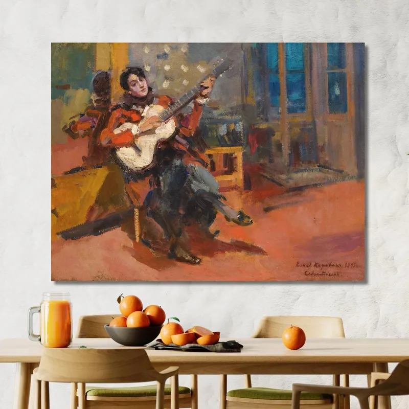 Der Gitarrenspieler Konstantin Alexeevich Korovin